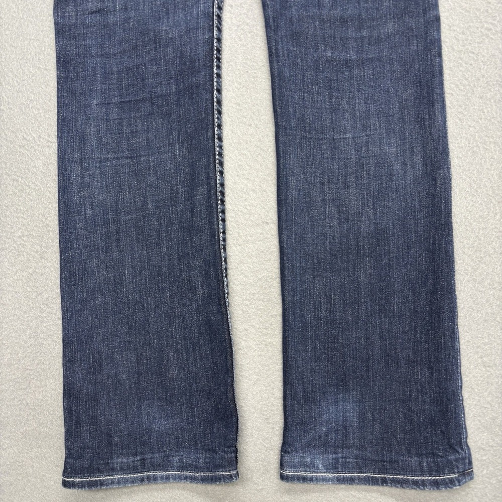 True Religion Jeans Womens 29 Blue Low Rise Dark Wash Rainbow Pockets Y2K USA - Picture 15 of 15